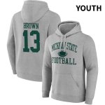 Youth Michigan State Spartans NCAA #13 Sebastian Brown Gray NIL 2022 Fanatics Branded Gameday Tradition Pullover Football Hoodie CH32H36NH